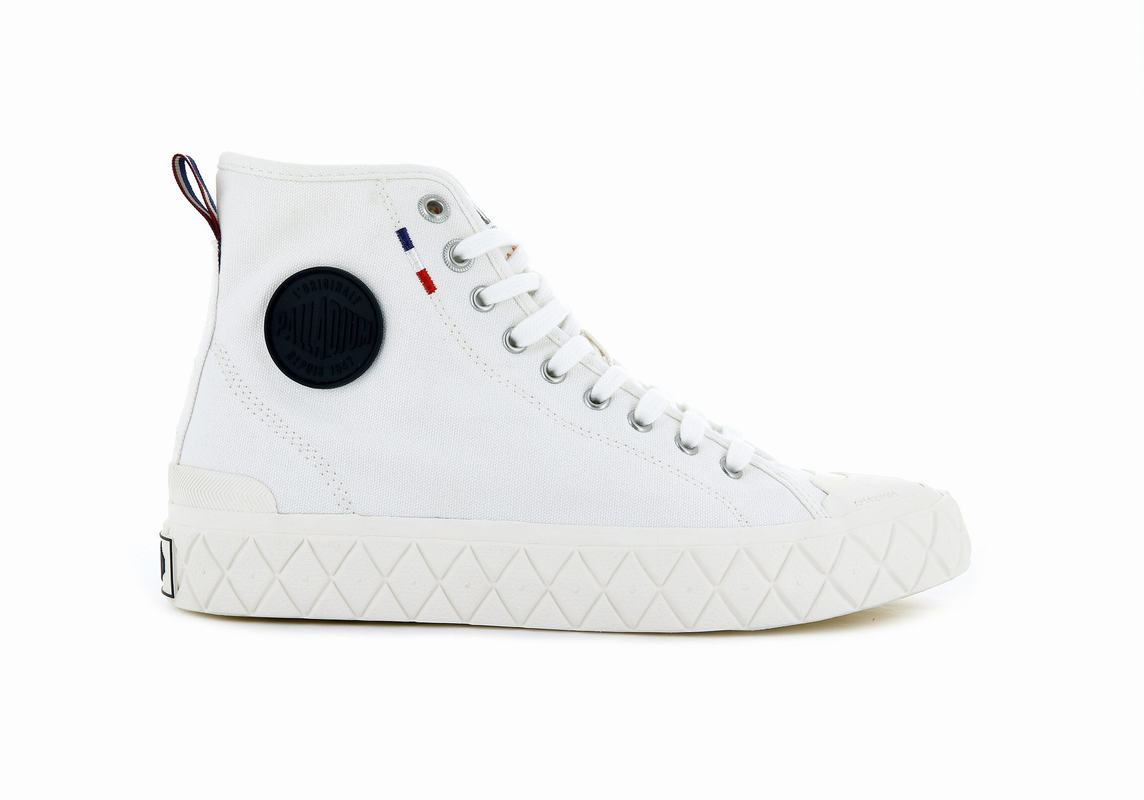 Palladium Palla Ace Canvas Mid Mens High Top Sneakers White Australia [VCAIUH-179]